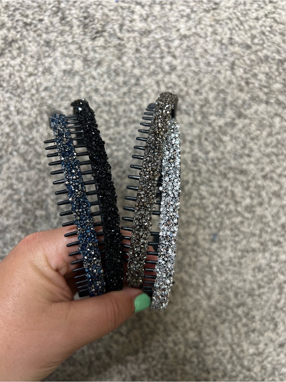 Glitter Crystal headband - Blue, Black, Bronze & Silver
